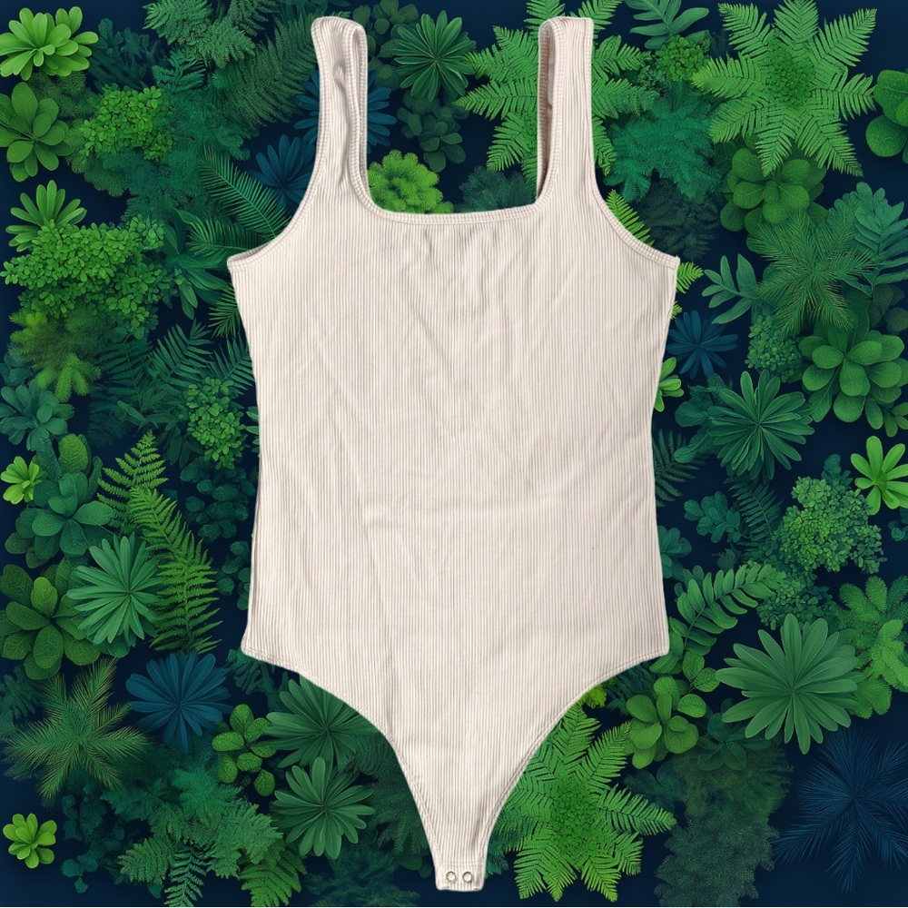 Abercrombie Cream Ribbed Bodysuit